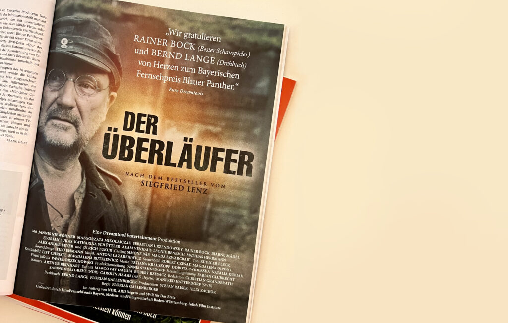 Dankesanzeige zum Bayerischen Fernsehpreis "Der Überläufer"